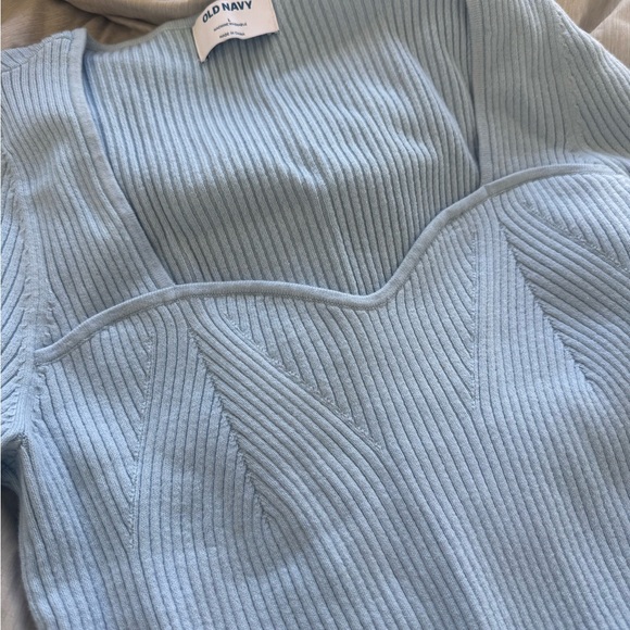 Blue Rib-Knit Sweater Top - Picture 2 of 3